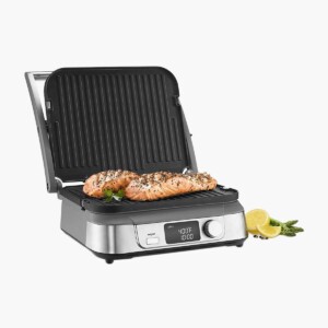 Cuisinart Electric Griddler in use with salmon.
