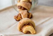 Several of Dorie Greenspan's rugelach tumbling our of a jar