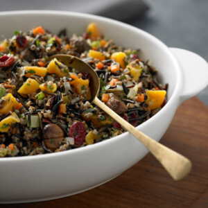 Wild Rice with Roasted Chestnuts and Cranberries