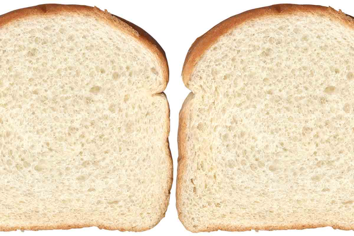 Two slices of white bread.