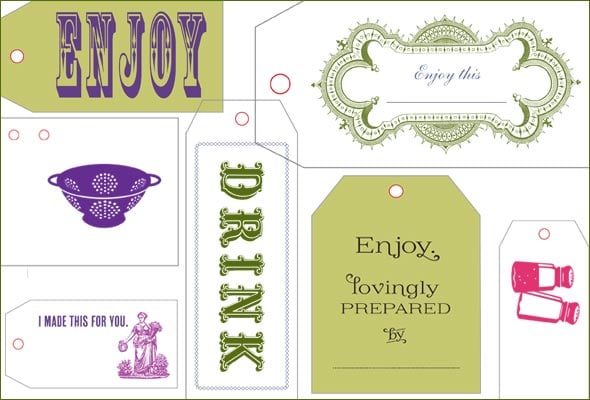 A printable sheet of holiday gift labels.