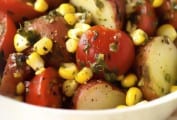 Potato, Corn, and Tomato Salad with Basil Dressing