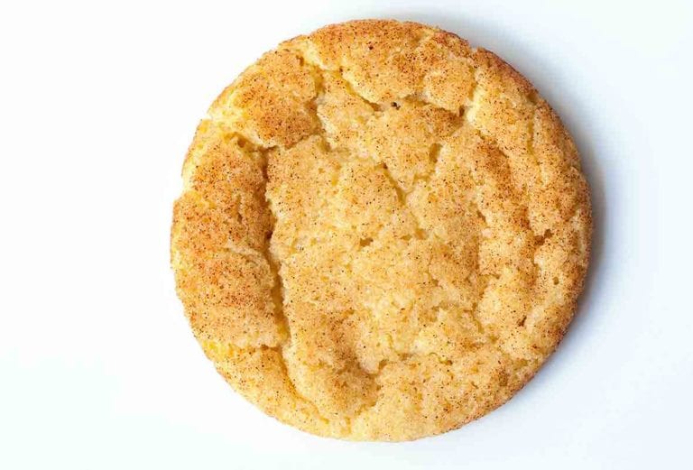 An overhead view of a single snickerdoodle.