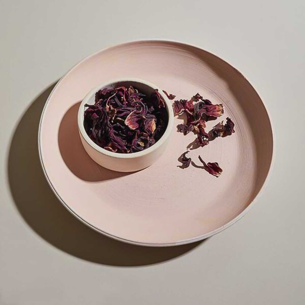 Hibiscus Blossoms on Plate