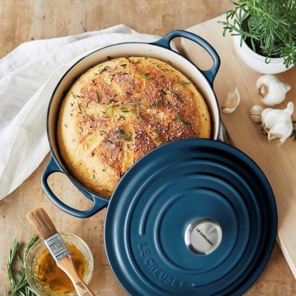 Le Creuset 5-Piece Signature Set with rosemary oule.