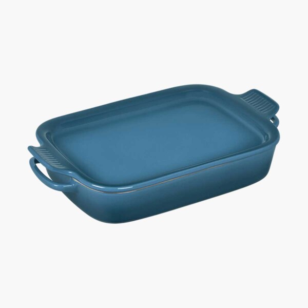 Blue Rectangular Dish with Platter