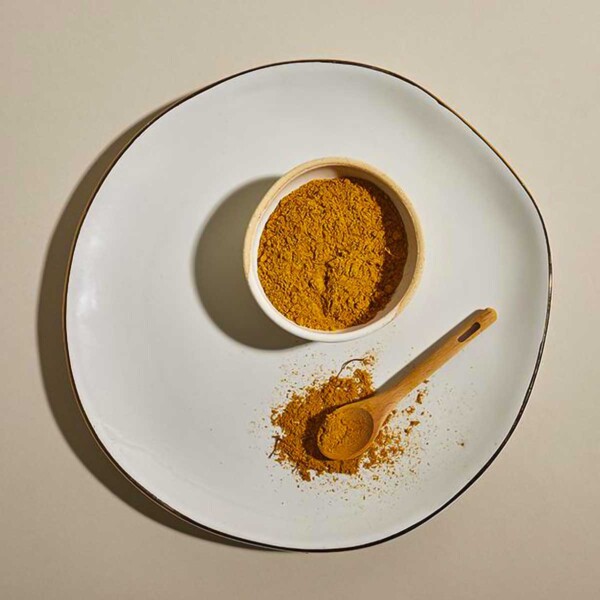 Maharajah Curry Powder on white plate.