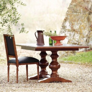 Tarvine Double Pedestal Extension Table with chair