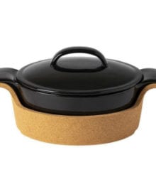Oval Covered Casserole with Cork Tray