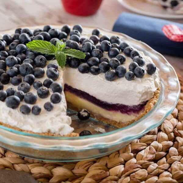 Glass Pie Plate with Blueberry Pie
