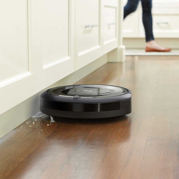 Roomba Robot Vacuum under cabinet