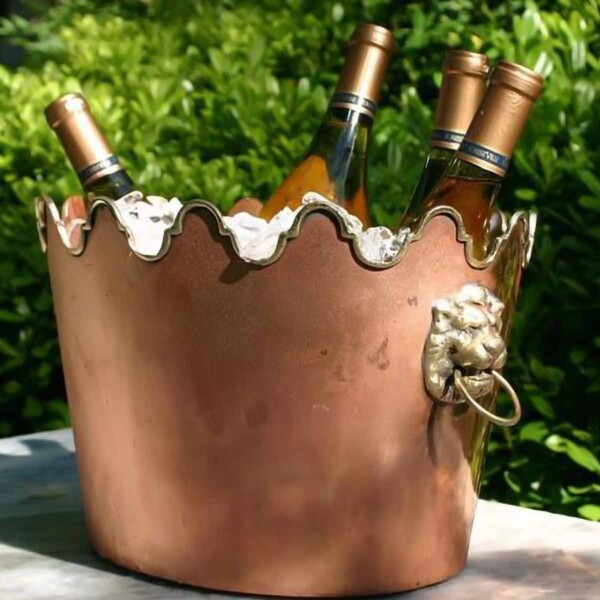 Scalloped Copper Champagne Bucket.