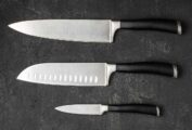Three kitchen knives.