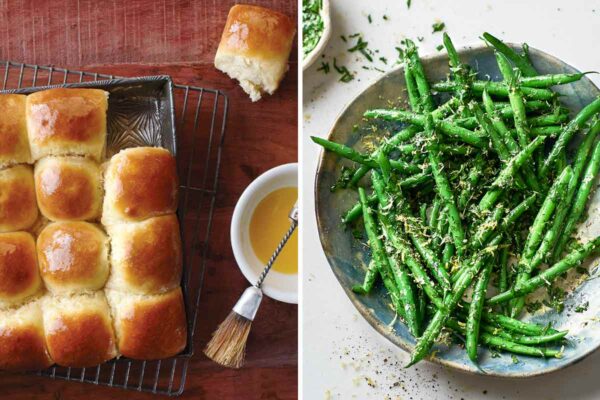 Our best Thanksgiving side dishes roundup including classic dinner rolls and green beans gremolata