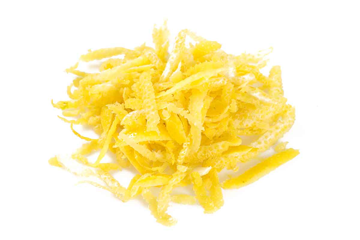 A pile of lemon zest